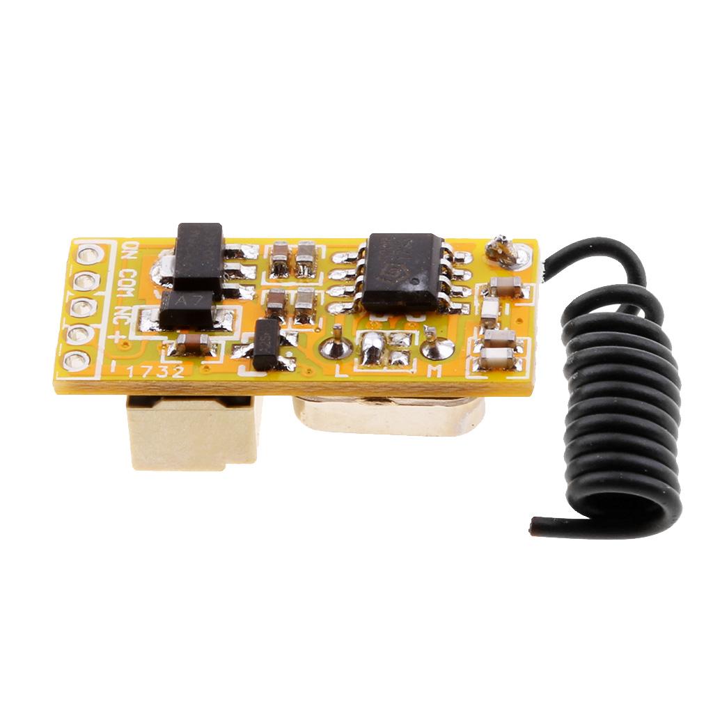 2Pcs 1CH LED Light Wireless RF Relay Remote Control Switch Receiver Module