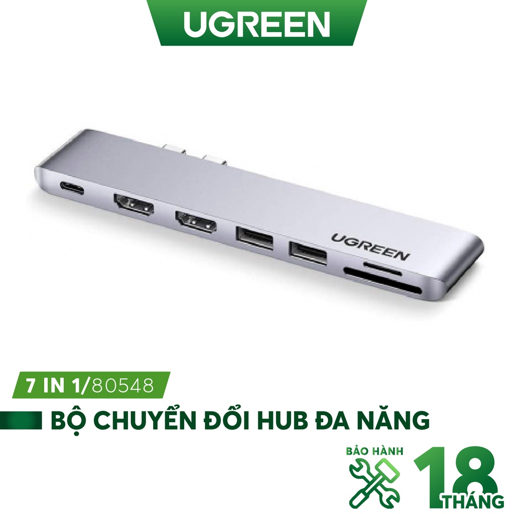 Bộ chuyển 2 USB Type-c ra 2 cổng USB3.0 Ugreen 80548-Hàng chính hãng