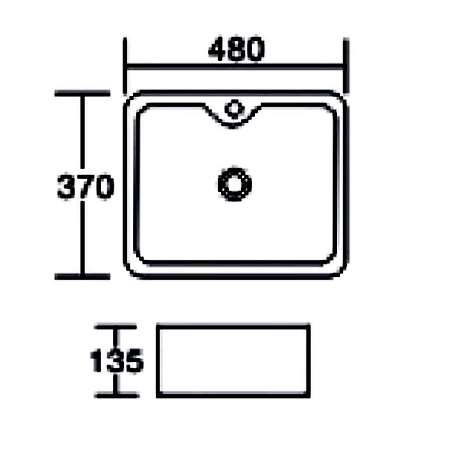 Chậu Lavabo sứ vuông dương bàn, men Nano tuyết sáng bóng Eurolife EL-LVB04 (Trắng)