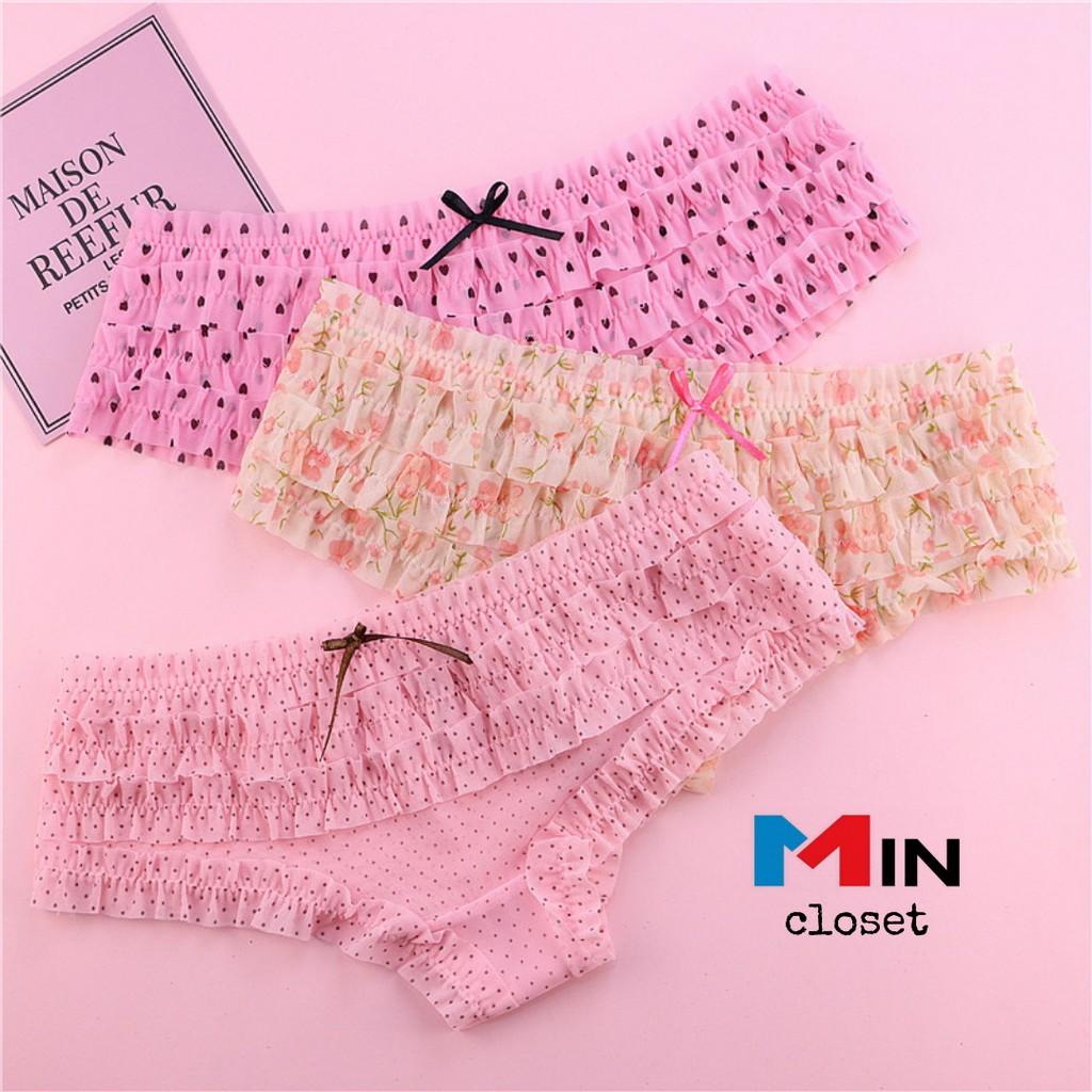 Mincloset Quần lót ren xếp tầng siêu sexy -