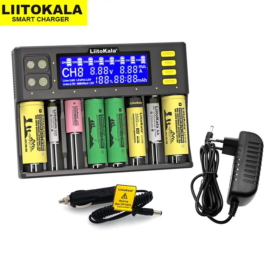 LiitoKala Lii-600 Lii-S8 Lii-500 Lii-PD4 Lii-500S 3.7V 18650 18350 18500 21700 14500 26650 1.2v AA NiMH Lithium-Pin Sạc Màu sắc: Lii-S8 Trọn bộ