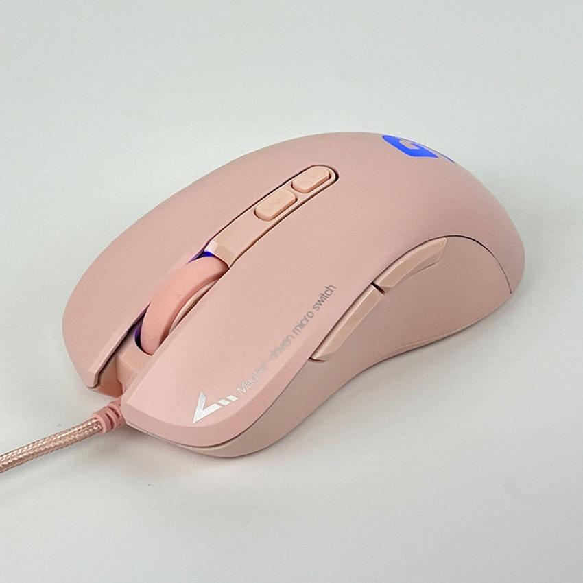 Chuột máy tính có dây Fuhlen G90 Pro Led RGB Pink màu hồng, chuyên game NEW BH 12T - Hàng chính hãng