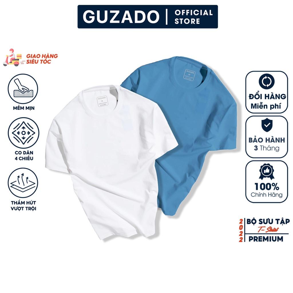 Combo 2 áo thun Guzado Cotton 2 chiều thấm hút mồ hôi cực tốt,trẻ trung năng động CBGTS01