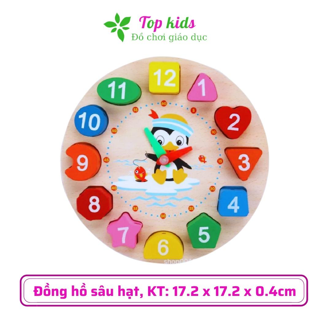 Đồ chơi montessori cho bé đồ chơi gỗ thông minh phát triển trí tuệ đồng hồ hình khối giáo dục sớm