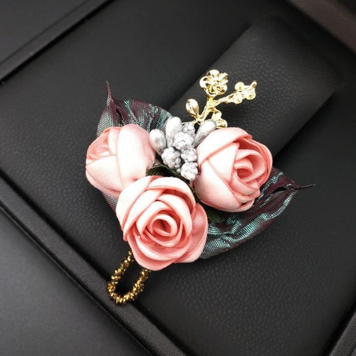 Cài áo thời trang hoa lụa Vintage dễ thương