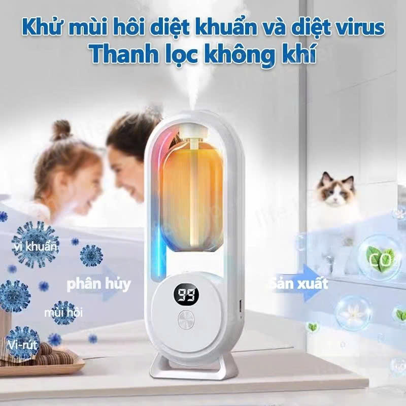 Bộ Máy Xịt Thơm Phòng Tự Động 5 Chế Độ (Gồm Máy &amp; 01 Lõi Tinh Dầu) Máy Khuyếch Tán Tinh Dầu Decor Phòng Ngủ