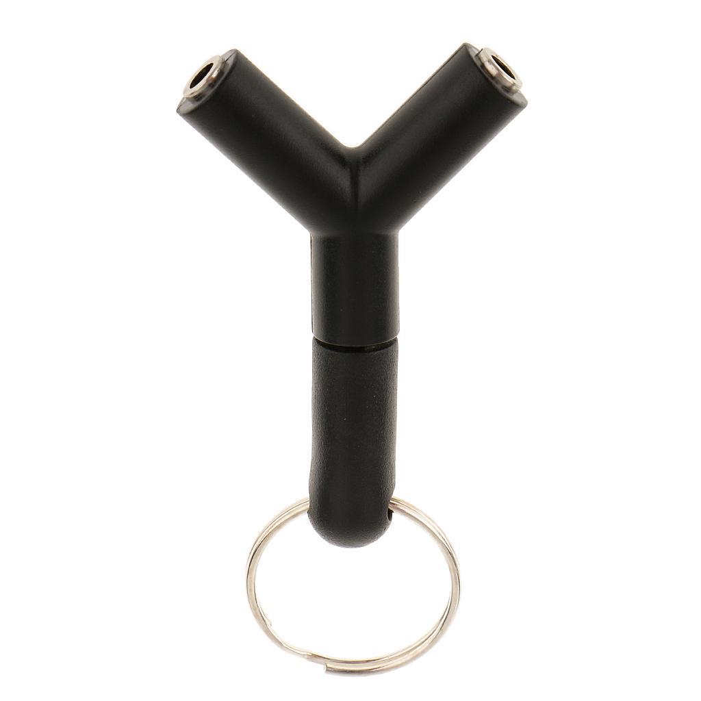 3.5mm Stereo Audio Jack Earphone Headphone 2  Splitter Adapter Keyring