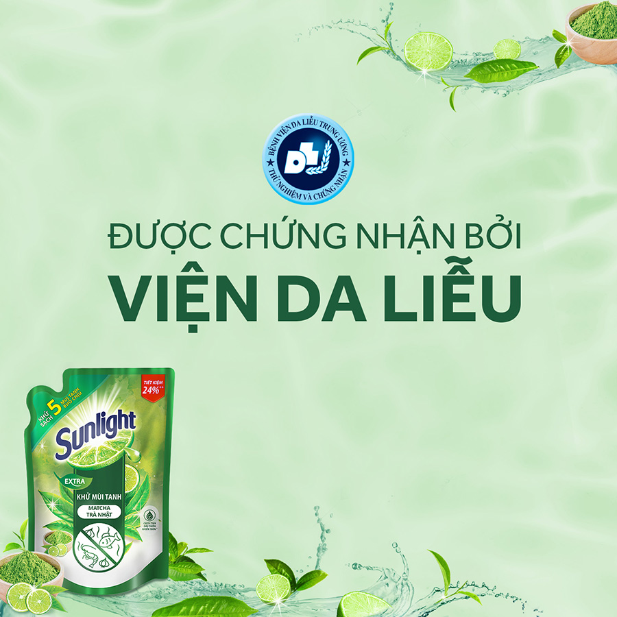 Nước Rửa Chén Sunlight Khử mùi tanh Matcha Trà Nhật túi 2.1kg