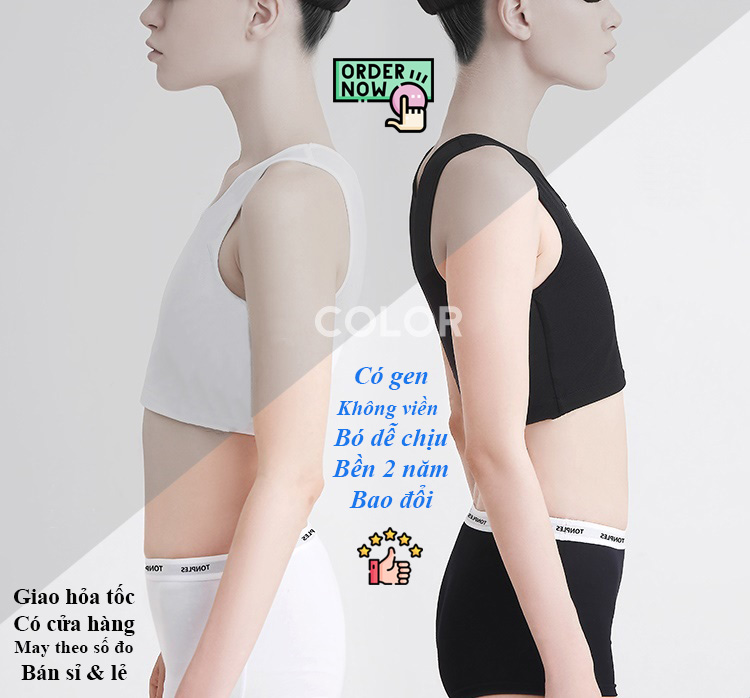 Áo nịt ngắn không gài không dán Tomboy Transguy