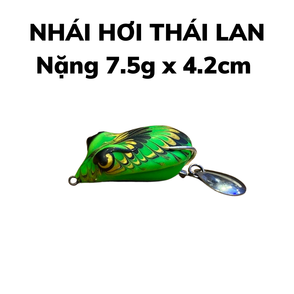 Nhái hơi câu lóc  cao cấp Jim C  thái lan có thìa nặng 7.5gam, mồi nhái giả câu lure cá lóc cá chuối cá sộp siêu nhạy