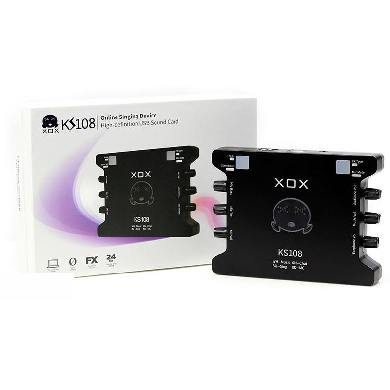 Sound Card XOX KS108 chuyên dùng cho thu âm, hát karaoke, Livestream, Phiên Bản Quốc Tế Có Tiếng Anh