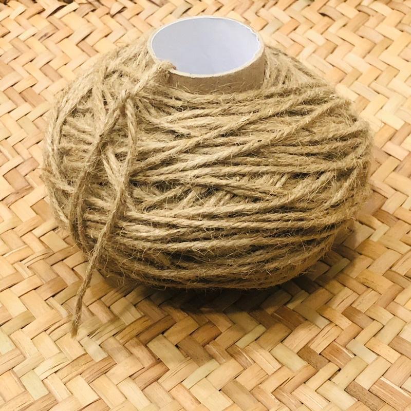 Cuộn 100m dây đay, dây gai, dây thừng, dây bố sợi 2mm làm quai túi giấy kraft, trang trí handmade, gói quà