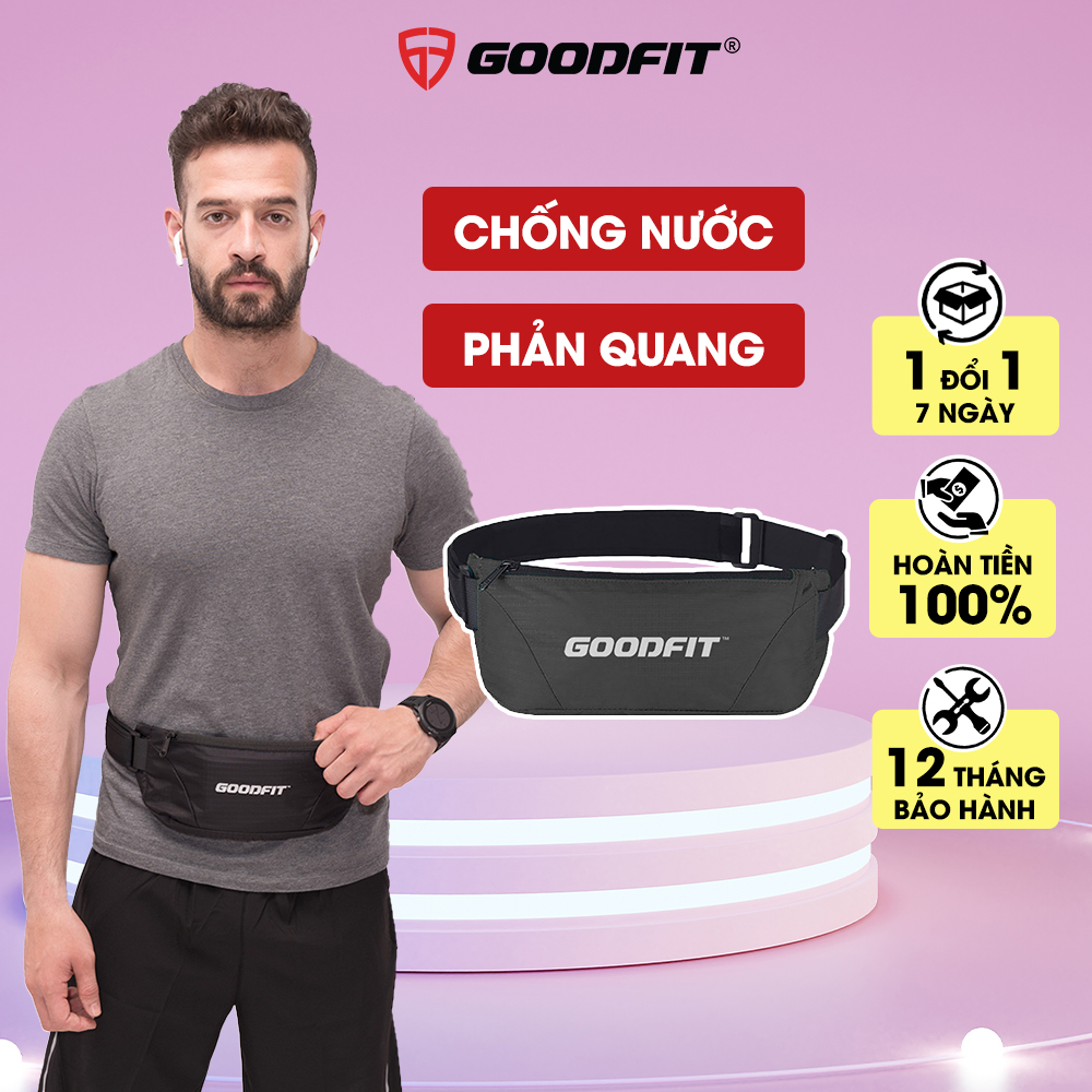 Túi đeo bụng chạy bộ chống nước, đai đeo điện thoại chạy bộ GoodFit nhiều ngăn, thoáng khí Goodfit GF103RB