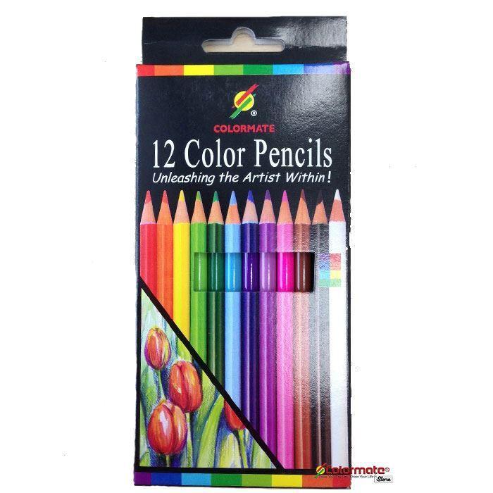 Bút chì màu Colormate bộ 12 cây, màu vẽ -  COLORMATE
