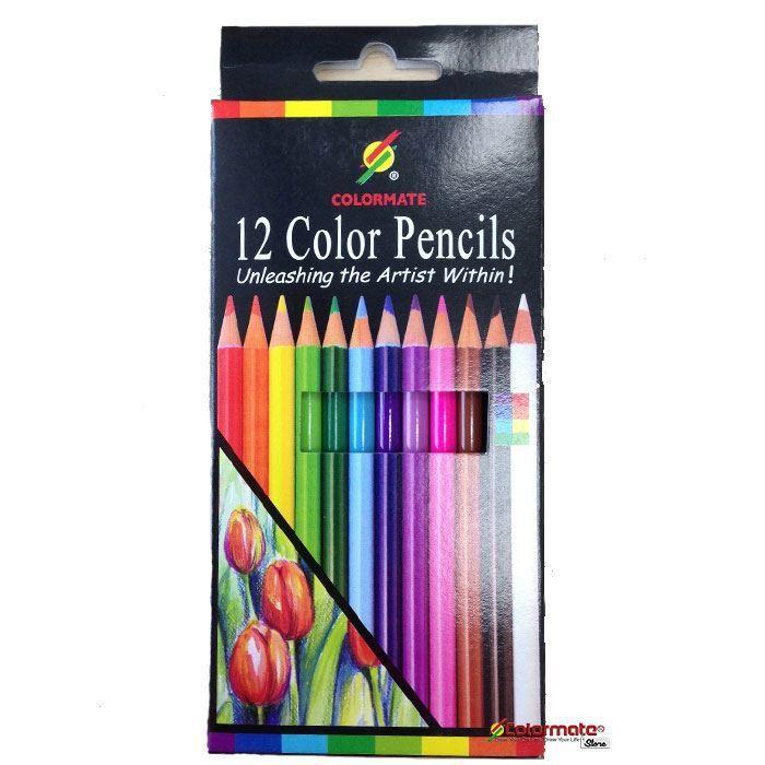 Bút chì màu Colormate bộ 12 cây, màu vẽ - COLORMATE