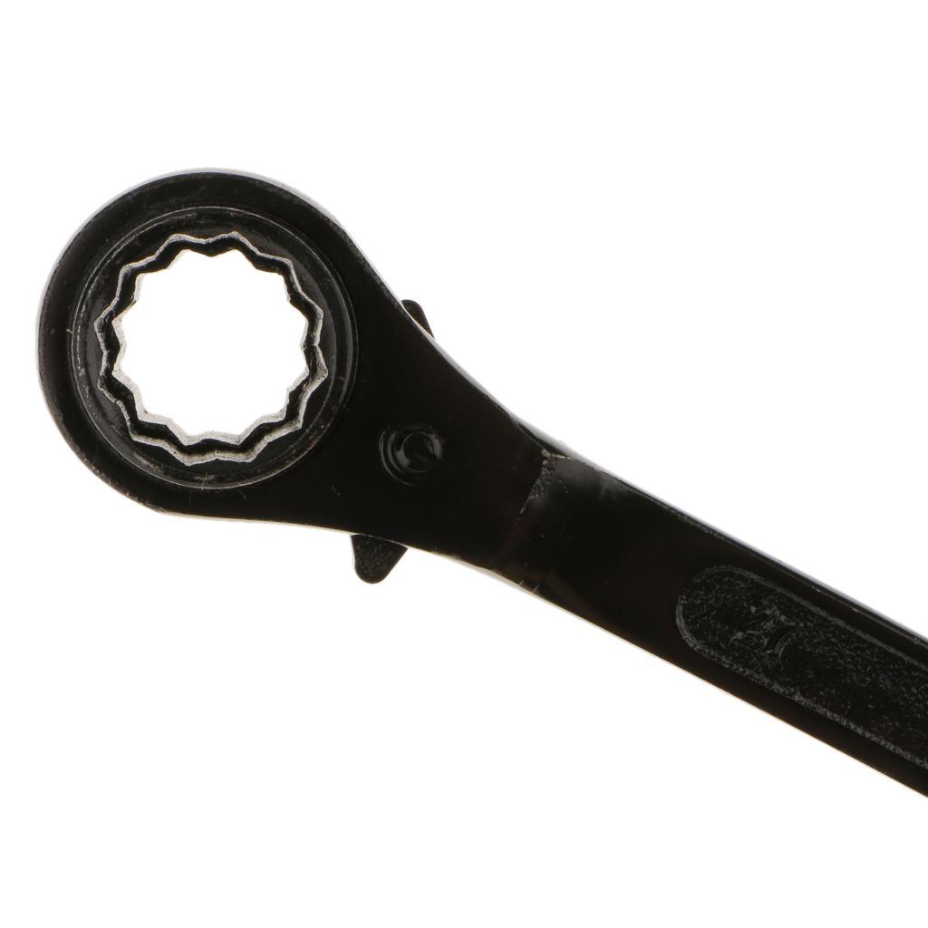 2x/set Hexagon Scaffold Podger Ratchet Spanner Ratcheting Socket Wrench-BLK