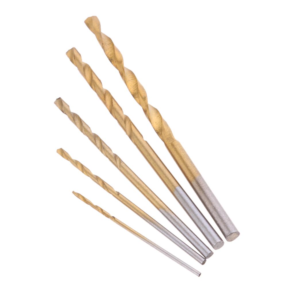 100 Pieces HSS Titanium Drill Bit Set Twist Drill Straight Shank 1.0mm-3.0mm