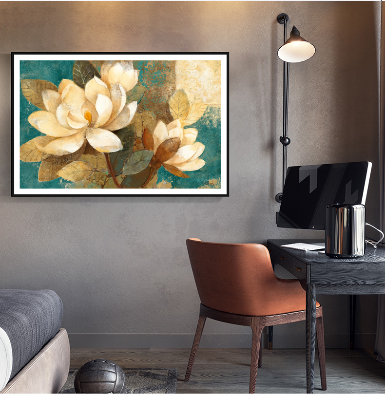 Tranh Canvas Sơn dầu Hoa Hồng bạch cao cấp. (Bộ 1 bức), Khung hợp nhôm chống ẩm, bền, đẹp, nhiều kích thước. Phù hợp nhiều không gian sang trọng