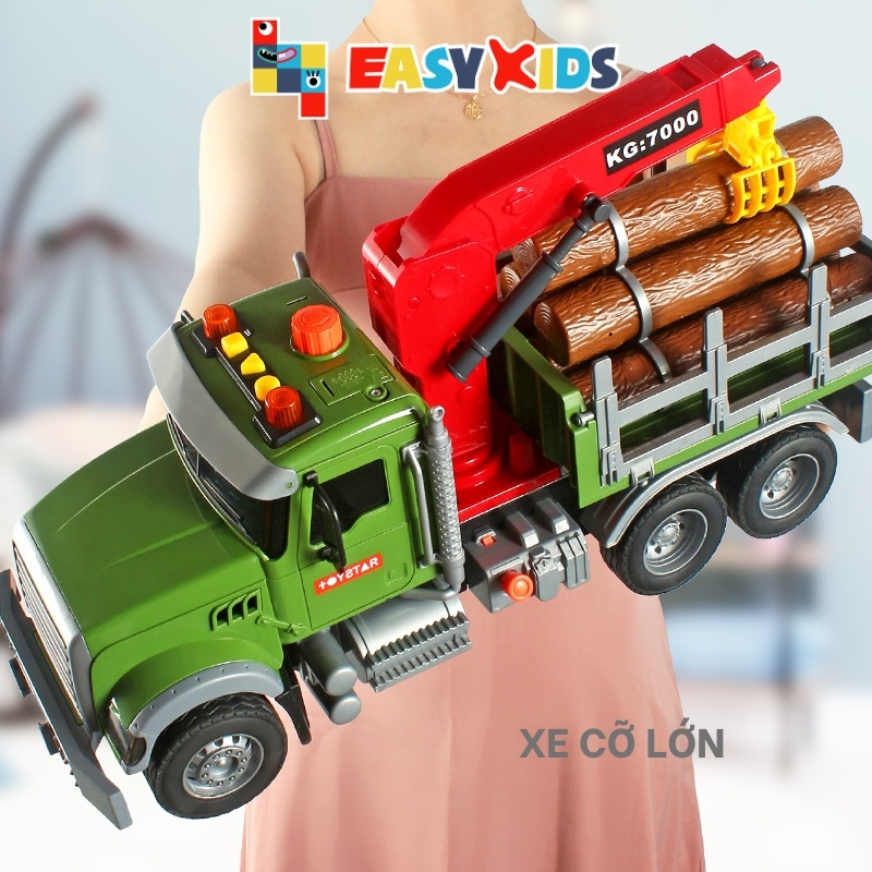 Xe Đồ Chơi Cho Bé Xe Chở Gỗ Mô Hình 1:12 Cỡ Lớn Có Đèn Nhạc