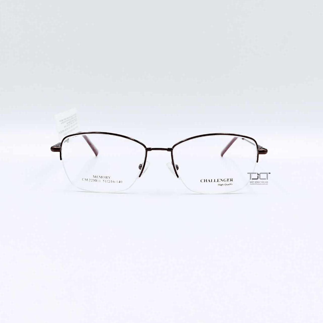 GỌNG KÍNH KIM LOẠI XẺ CƯỚC. PHOM LỤC GIÁC DÀNH CHO NỮ, CHÍNH HÃNG CHALLENGER CM220011