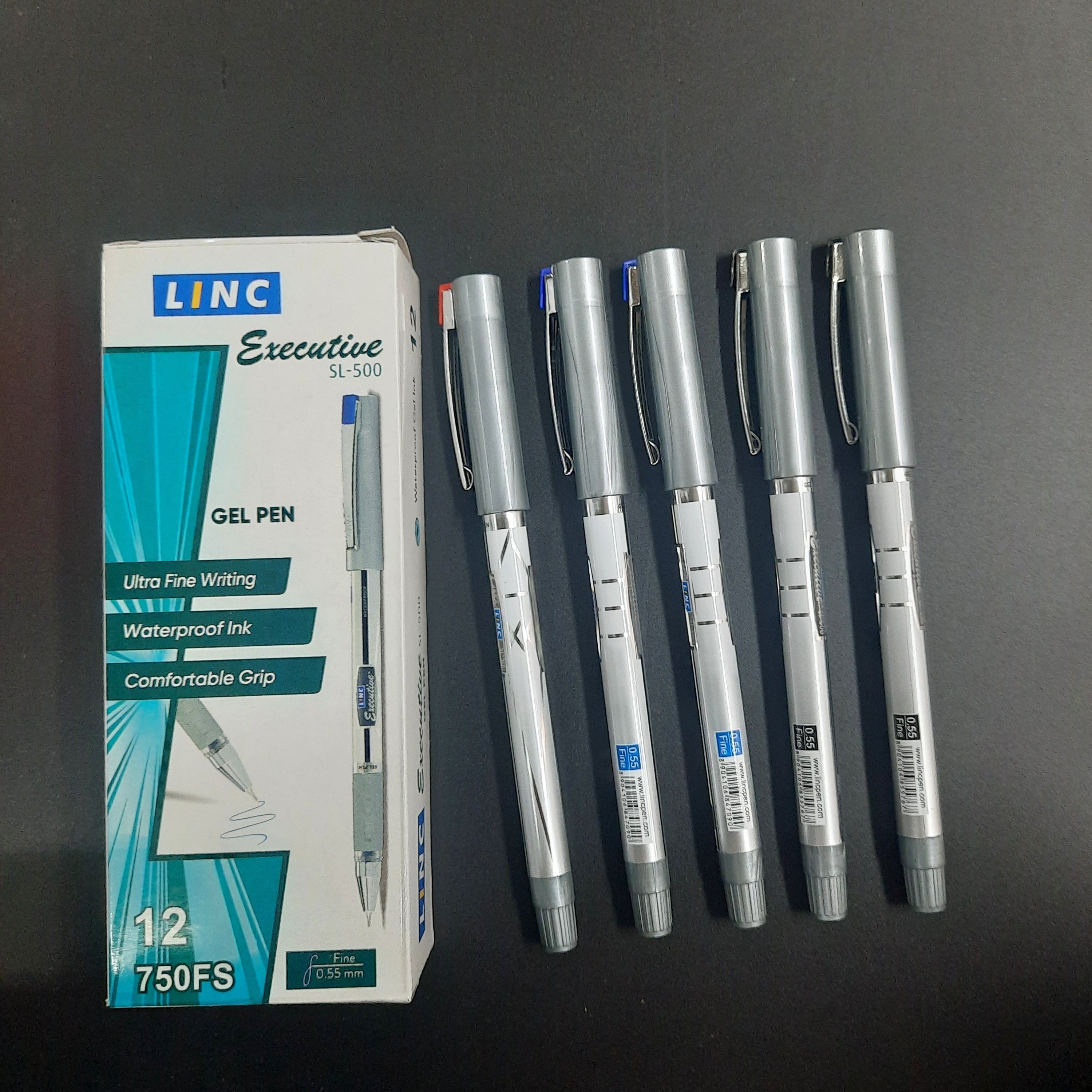 Bút bi nước linc Excutive vỏ bạc LS-500 ngòi 0.55mm