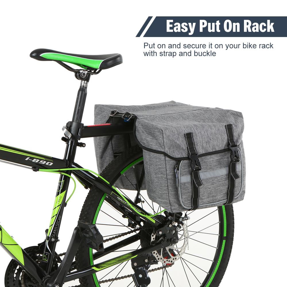 Túi đôi Pannier gắn yên xe đạp bằng Polyester sức chứa lớn chống mài mòn chống nước phản quang