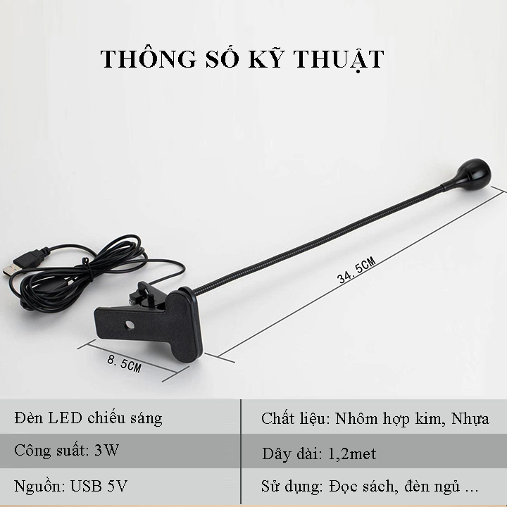 Đèn Led đọc sách 3W, Bóng đèn chiếu rọi điểm tích hợp đèn ngủ, Đèn soi tranh trang trí phòng khách, Nhà hàng, Khách sạn