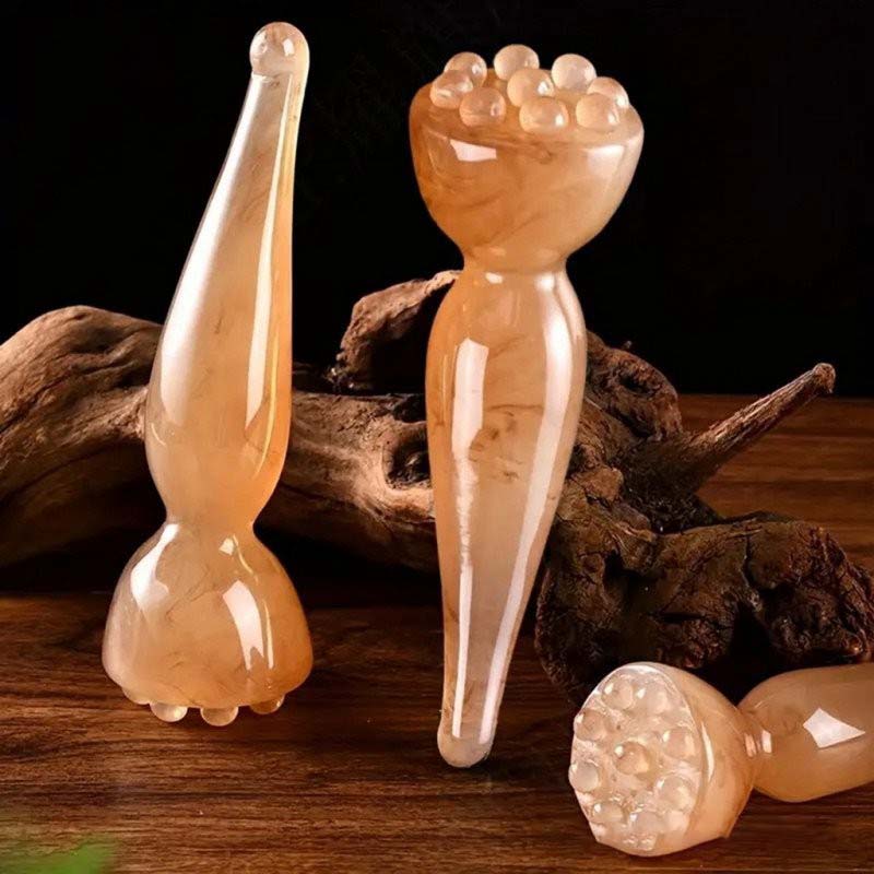 Dụng Cụ Massage Bằng Nhựa Hình Đài Sen 9 Đầu Bi Dài 13Cm