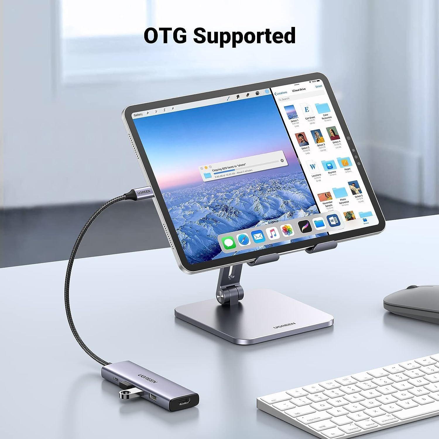 Ugreen UG15597CM511TK USB type C sang 1 x HDMI 4K60Hz + 3 x USB 3.0 + 1 x USB-C PD 100W Bộ chuyển 5in1 - HÀNG CHÍNH HÃNG