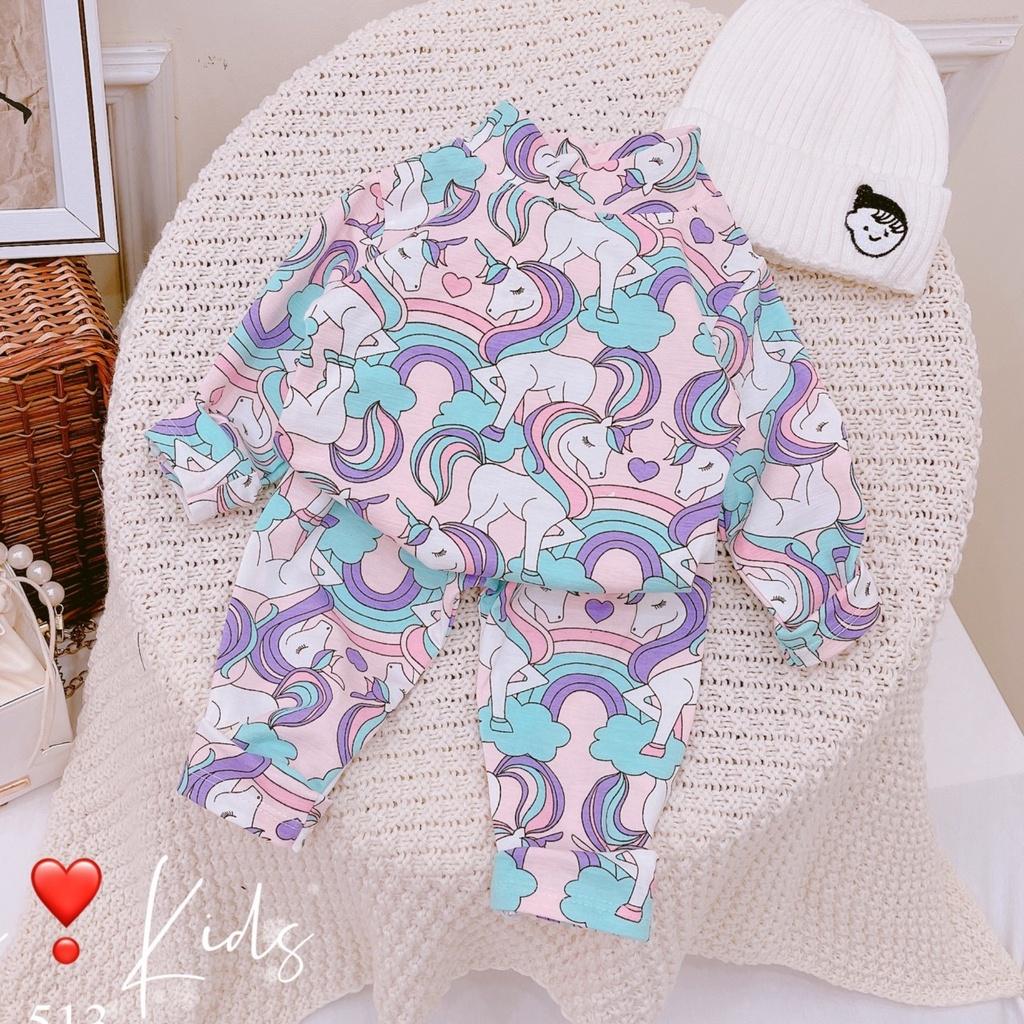 Bộ dài tay cổ lọ cho bé gái 8-20kg