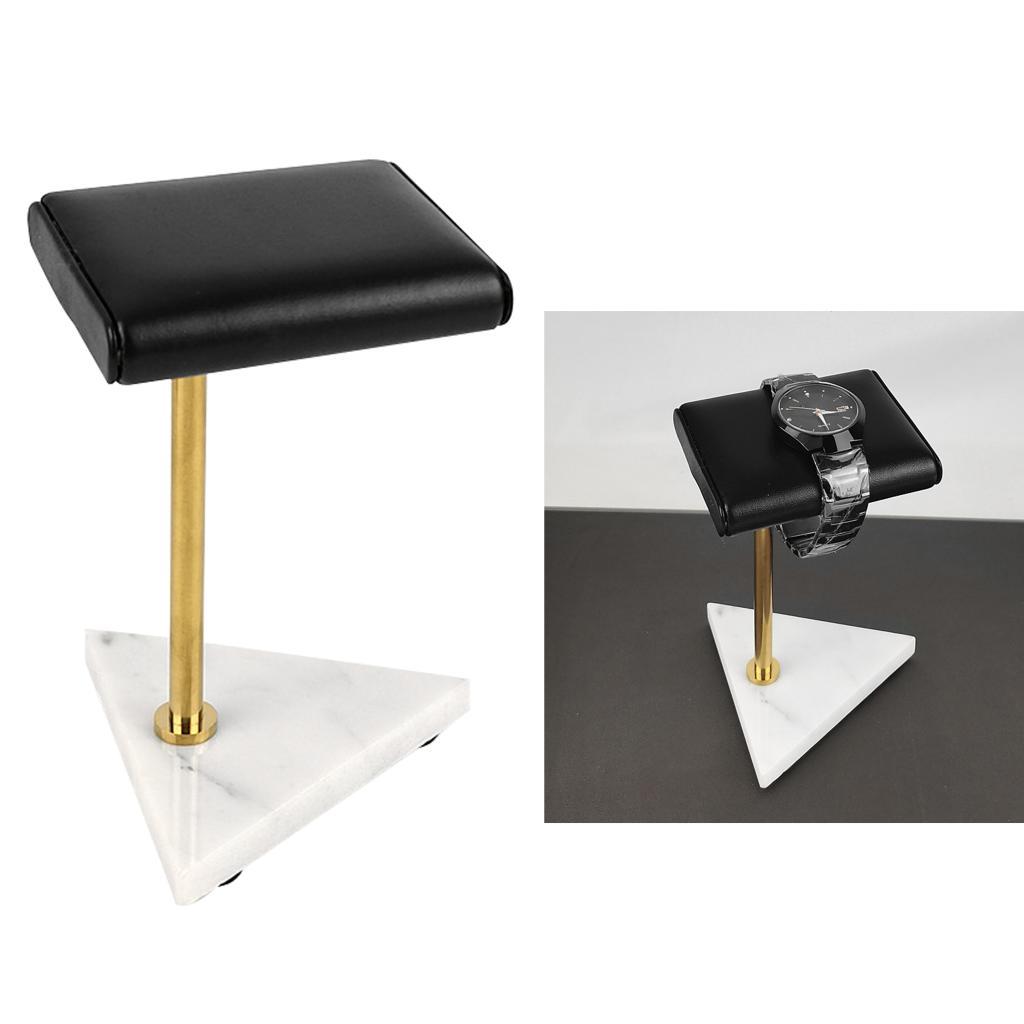 Stable Marble &amp; PU Leather Watch Holder Display Stand for Showcase