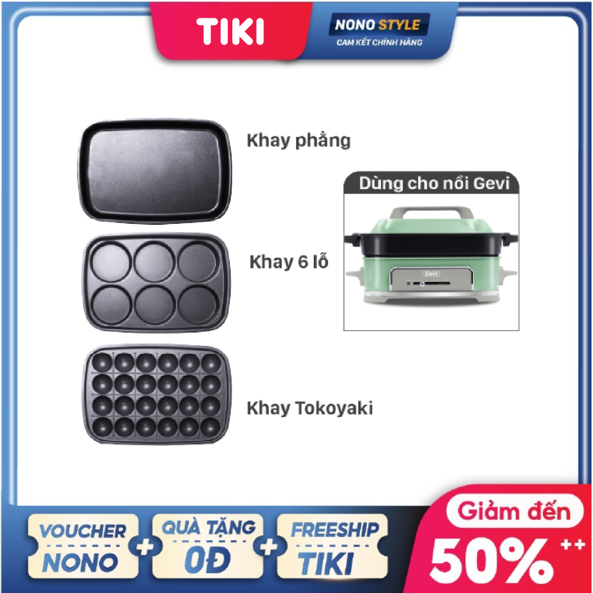 Phụ Kiện Bộ Nồi Đa Năng GEVI - Hàng Chính Hãng