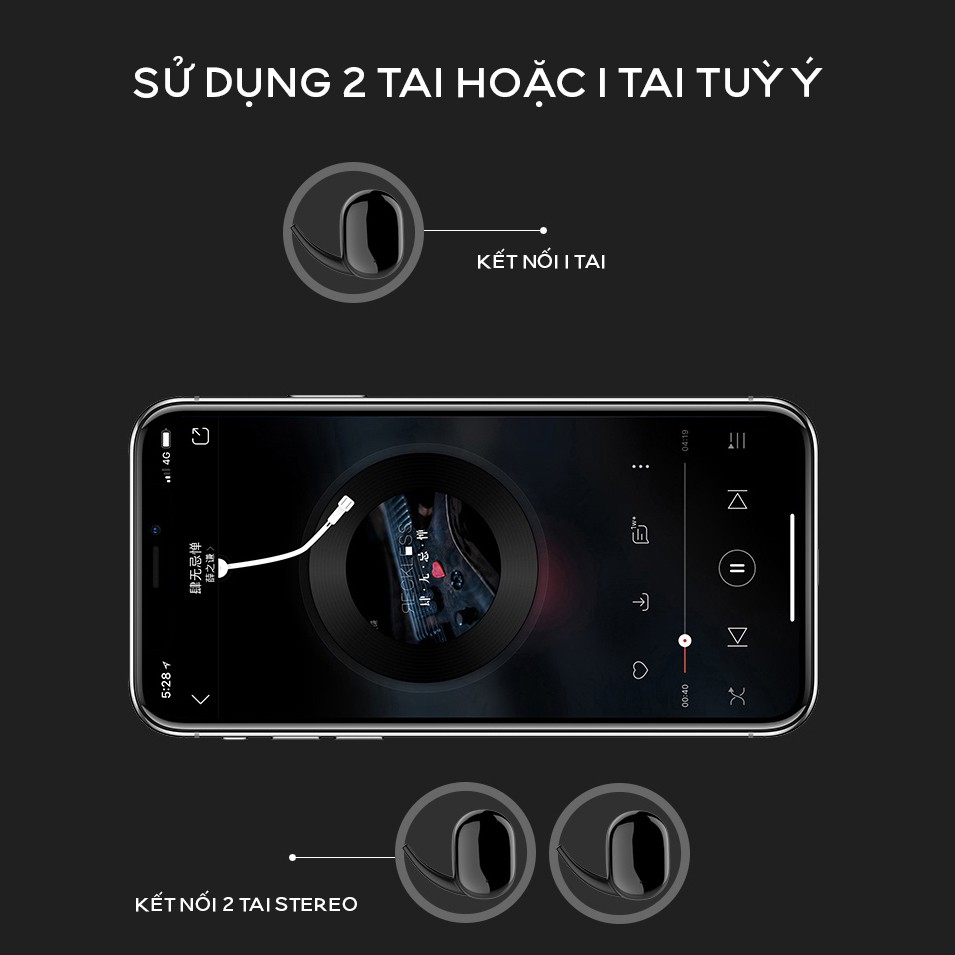 Tai Nghe Bluetooth 5.0 TWS T2C-PLUS VINETTEAM- Cảm Ứng 1 Chạm - Chống Nước IPX7 - Pin 12h - Đàm Thoại - Tự Kết Nối- CHÍNH HÃNG