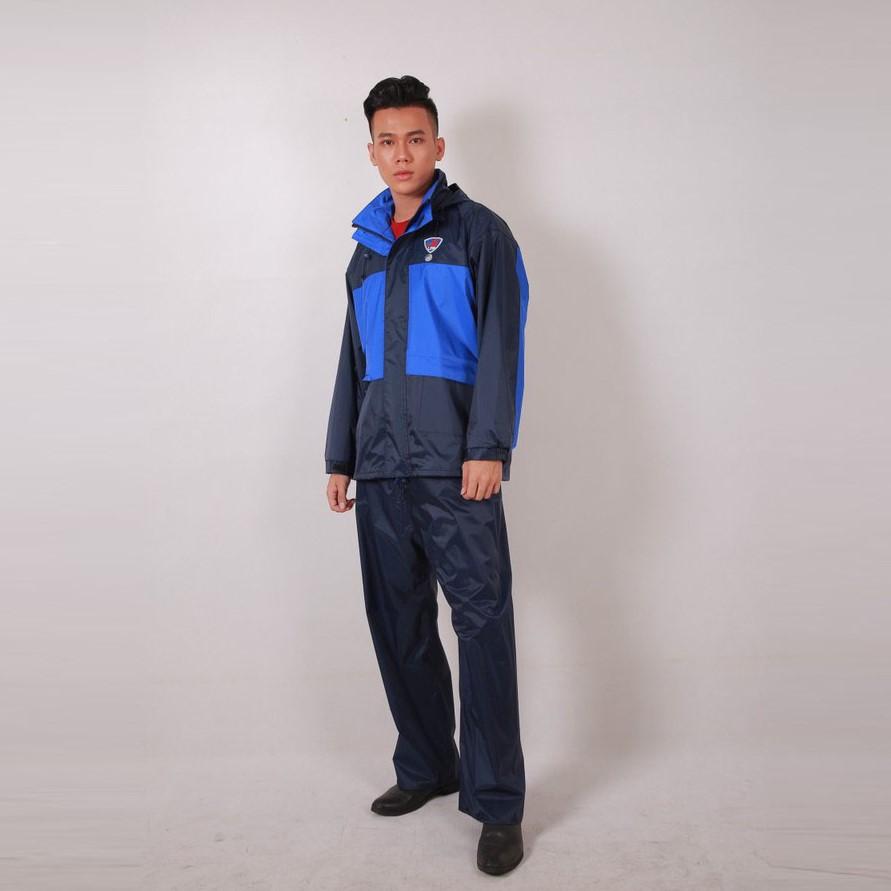 Áo Mưa Bộ Cao Cấp 2 Lớp - Quần Áo Mưa 1 Người Có Mũ, Túi Đựng, Khóa Kéo Siêu Bền, Không Thấm Nước Đủ Size