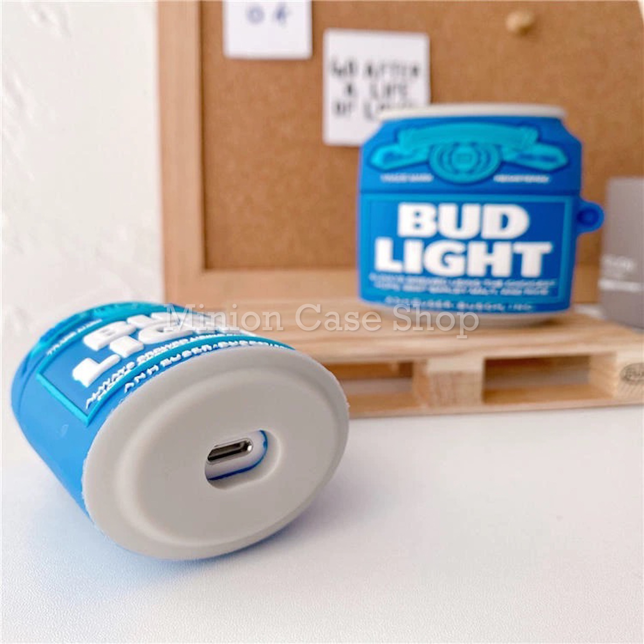 Case bảo vệ dành cho Airpods 1/2/3/Pro/Pro 2 hình lon budlight chất liệu silicon 3d cao cấp