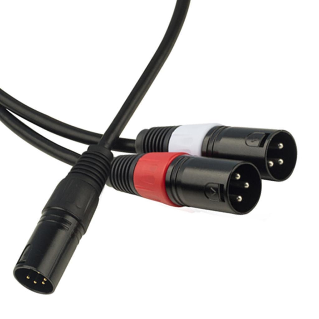 5-Pin Male to Dual 2 XLR 3-Pin Female​ Audio Cable Mic Stereo   7" inch