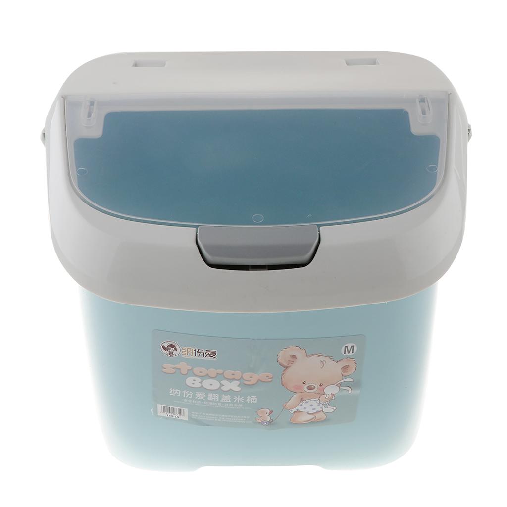 2 Pcs Kitchen Rice Grain Snack Container Case Storage Box Blue and Gray