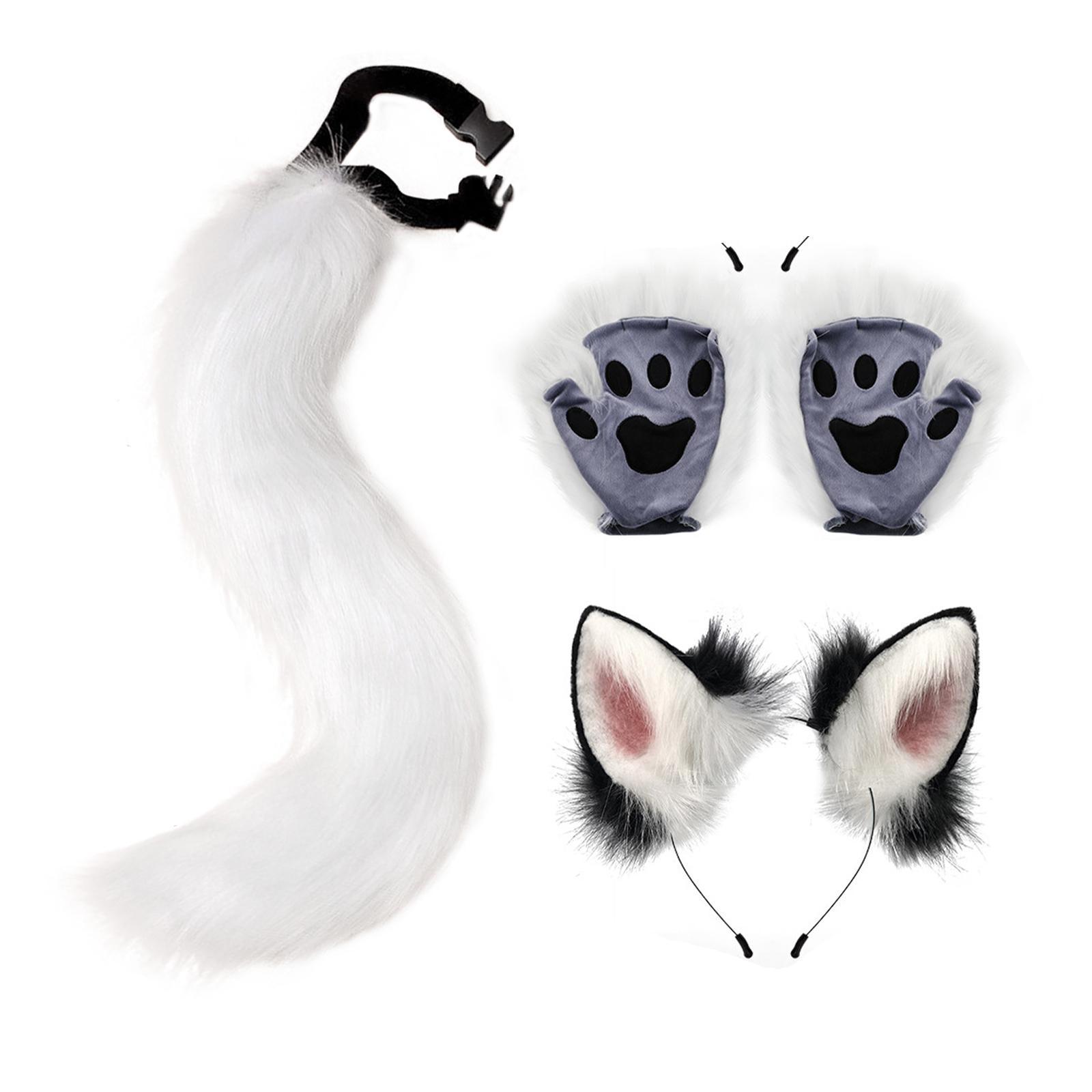 Fox Ears Tail Cosplay Props for Halloween Fancy Dress Parties Carnival