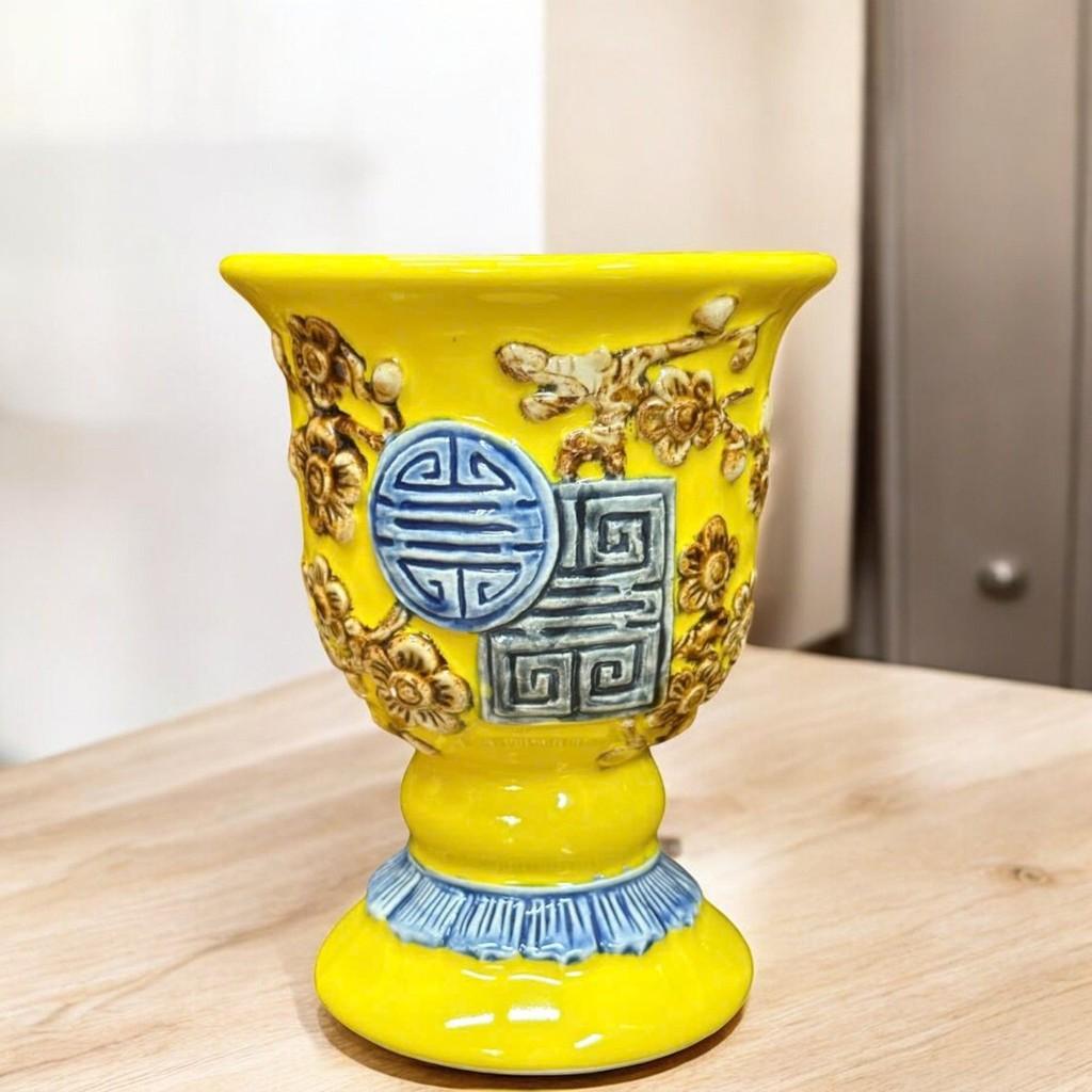Bộ sứ thờ RỒNG VIỆT men vàng Bát Tràng, họa tiết Rồng phượng độc đáo, bộ sứ thờ thần tài