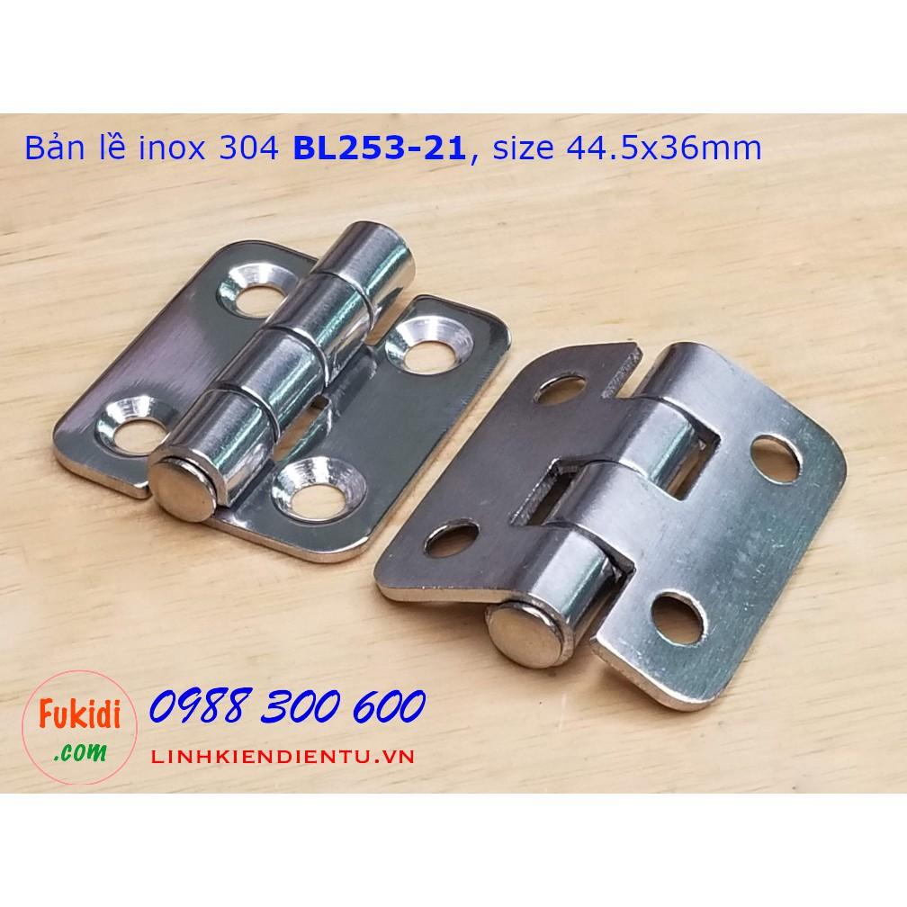Bản lề tủ điện CL253-21, chất liệu inox 304, kích thước 41x44.5mm màu bạc