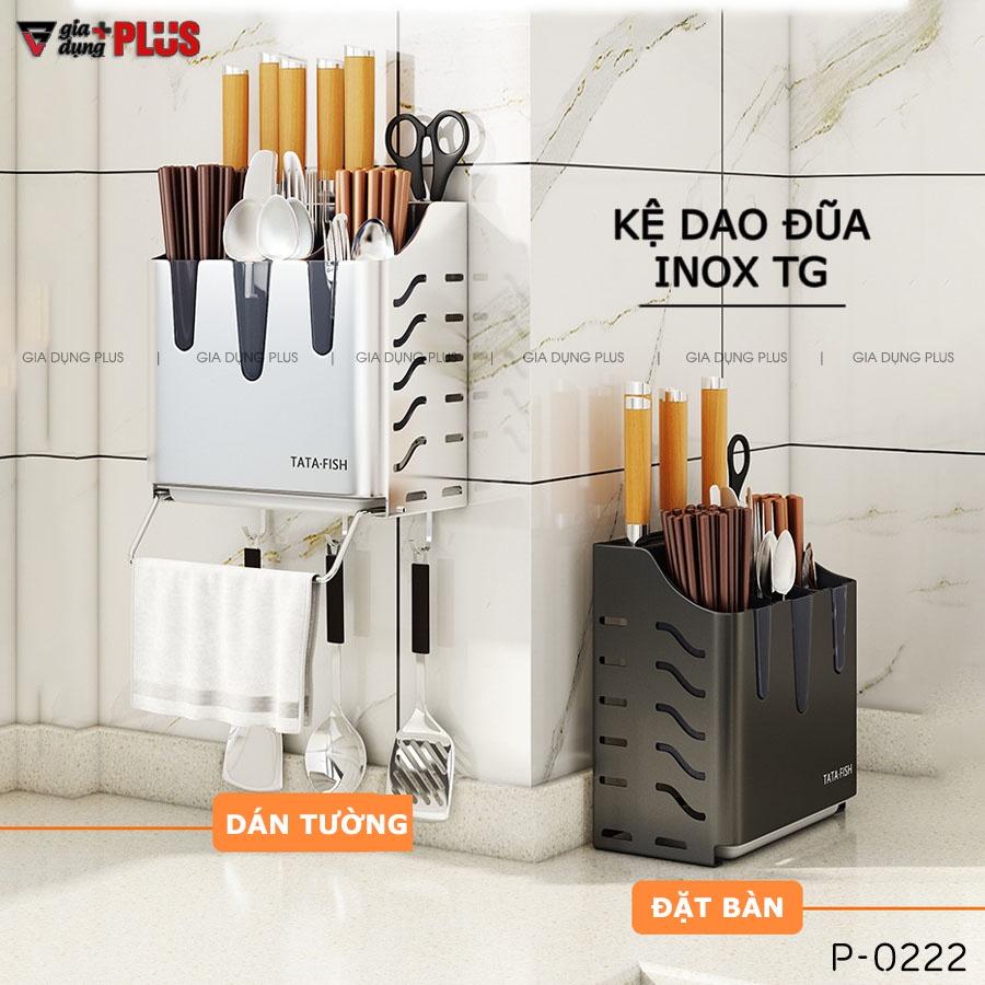 Hộp Cài Dao, Đựng Đũa Đa Năng INOX 304 Cao Cấp Không Gỉ | Đặt Bàn &amp; Dán Tường