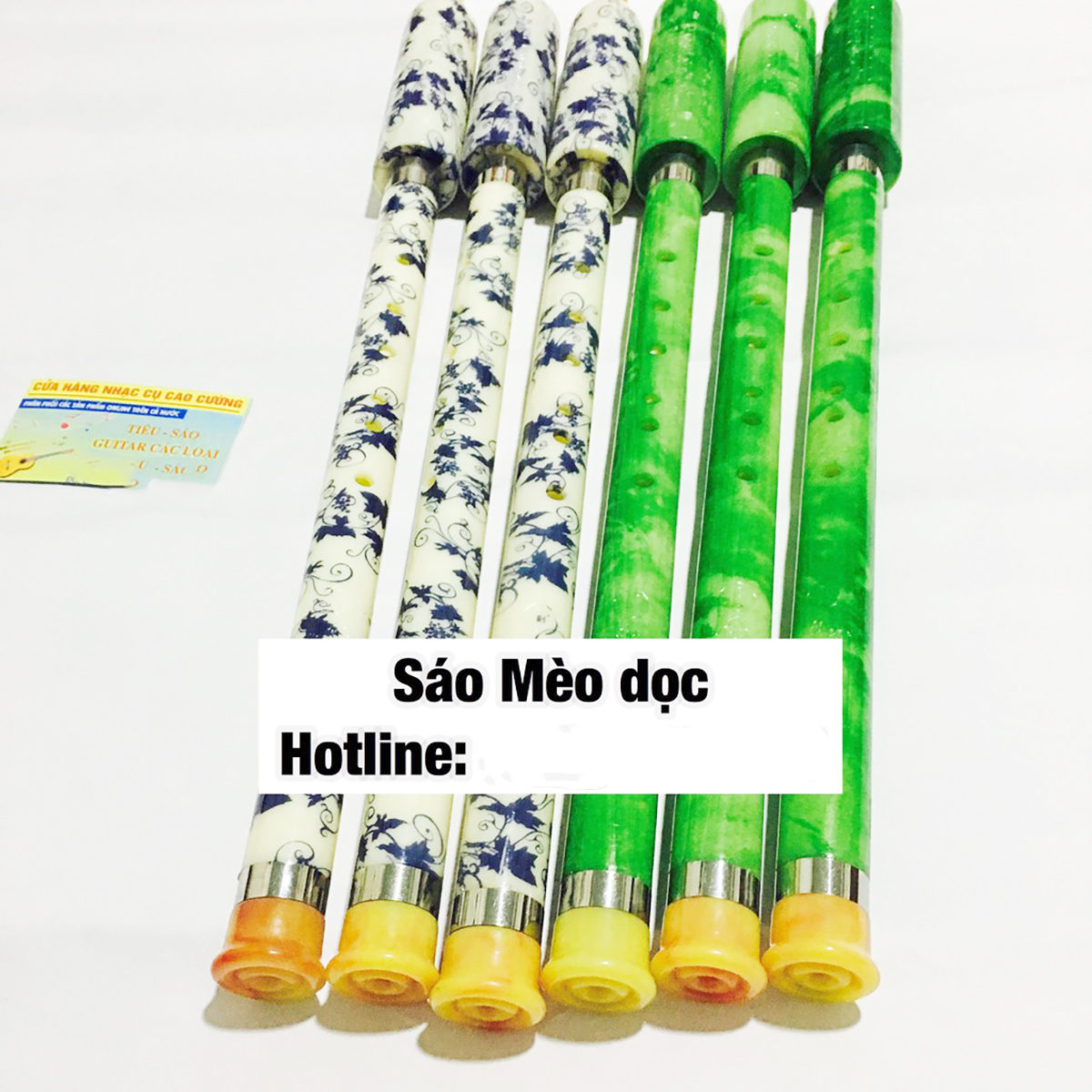 Sáo Mèo Dọc Cao Cấp Xanh Ngọc Âm Chuẩn