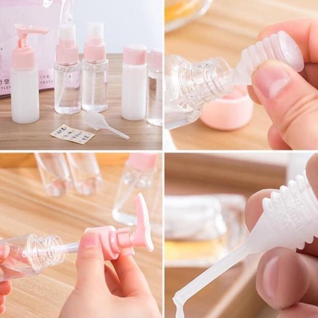 BỘ CHIẾT MỸ PHẨM DU LỊCH 7 MÓN NHỎ GỌN