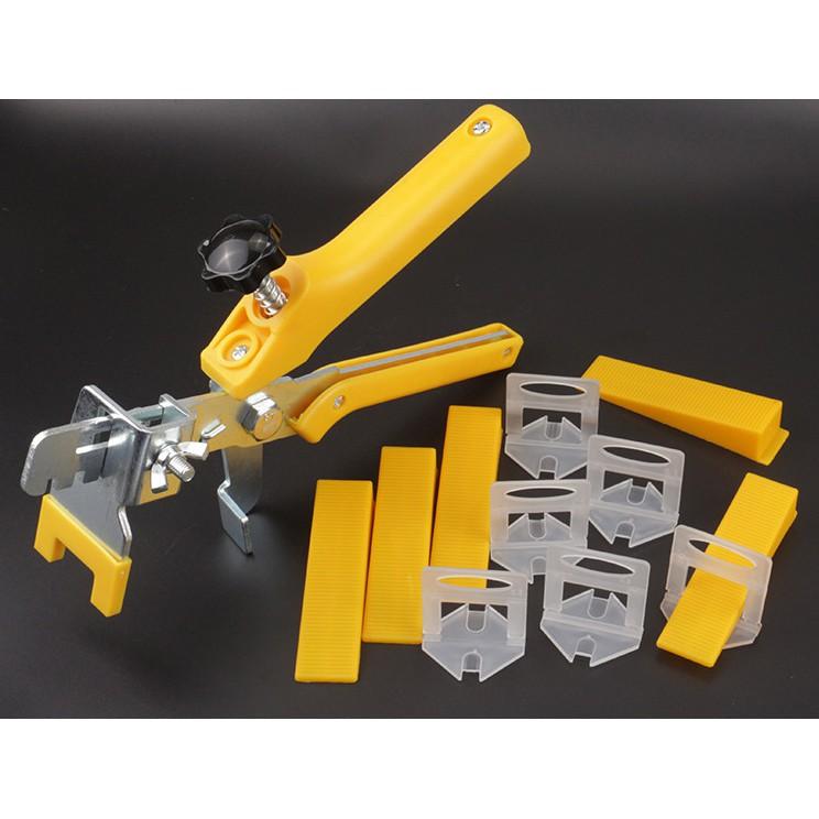 Combo bộ dụng cụ ke ốp lát gạch men: Kìm siết + 100 nêm + 300 ke móc. Ke cân bằng gạch0