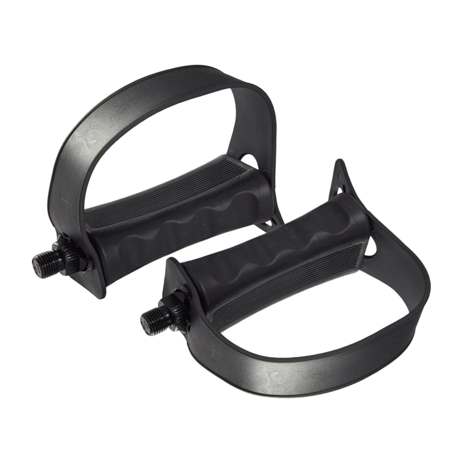 Stationary Bike Pedals - 1 Pair Exercise Bike Pedals with Straps, Fits for Flat Form Exerciser Equipment & Exercise Bike Bicycle