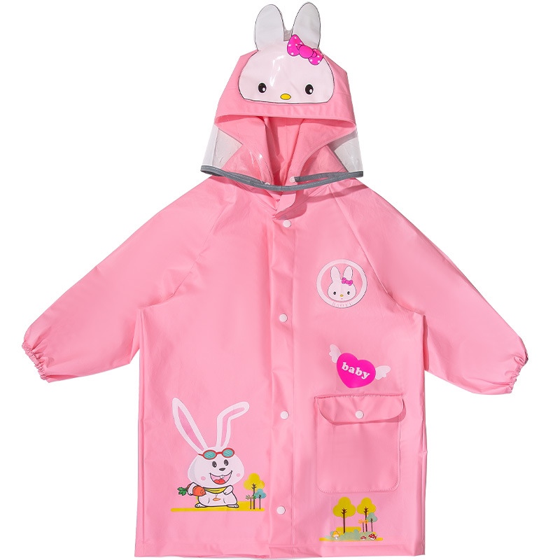 Áo mưa Unicorn, vịt con và hồng thỏ đáng yêu dáng ngắn qua gối cho bé (size 15kg-32kg)