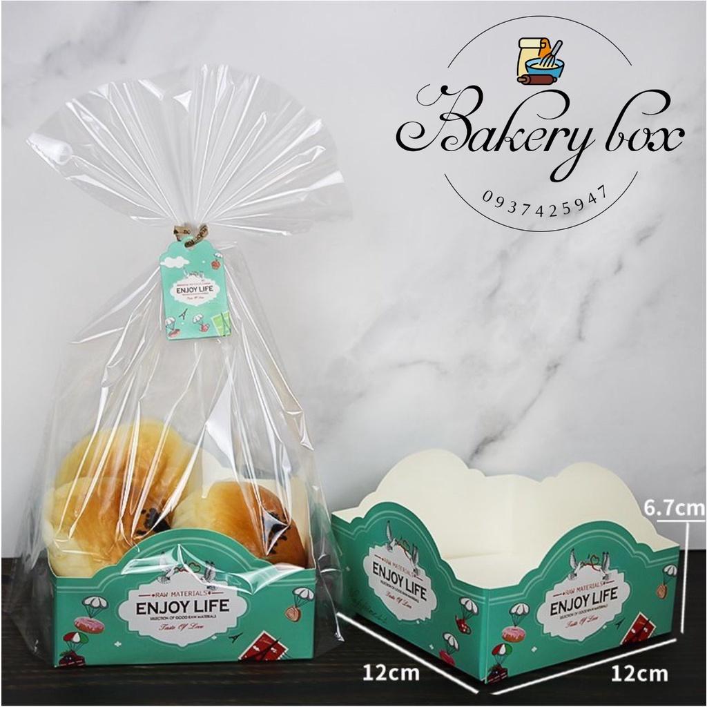 100 Túi Đựng Bánh Cookie Size Lớn Kèm Đế Giấy Và Dây Buộc