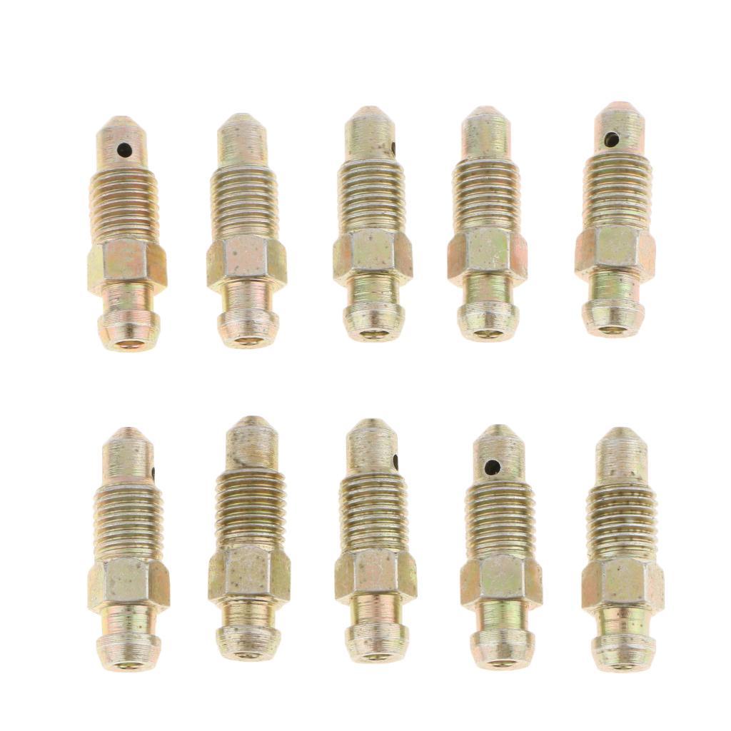 3-10pack 10 Pieces Car Front and Rear 26mm Brake Bleeder Screws M8*1mm