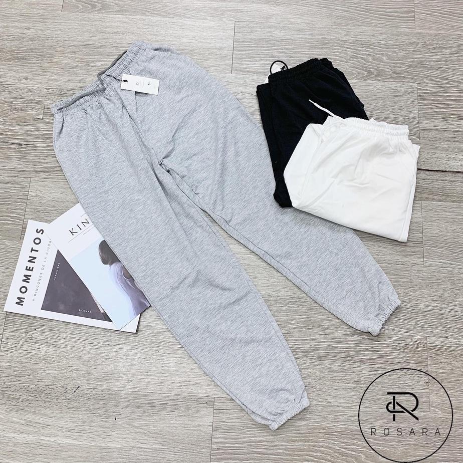 Quần jogger thời trang nữ cạp chun bo gấu 3 màu Rosara B30