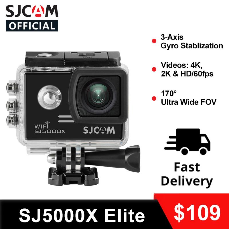 SJCAM SJ5000X Camera Hành Động Elite 4K 24FPS 2K@30fps WiFi Lặn 30M Chống Nước Con Quay Hồi Chuyển Mũ Bảo Hiểm Chống Rung Camera Lặn Sprots DV